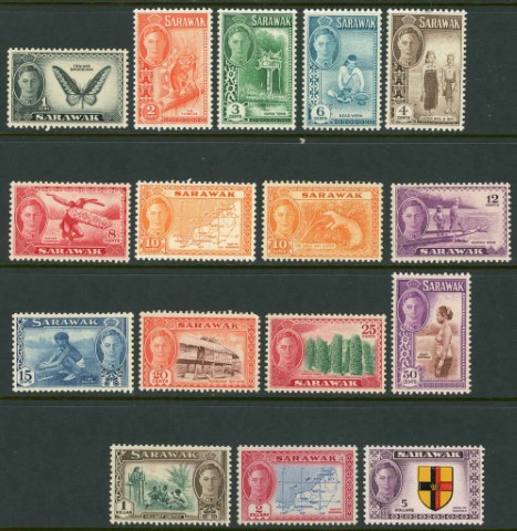 Sarawak 1950 SG.171-185 M/M