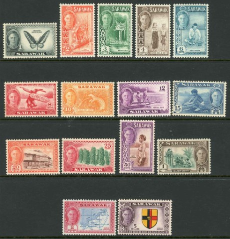 Sarawak 1950 SG.171-185 M/M