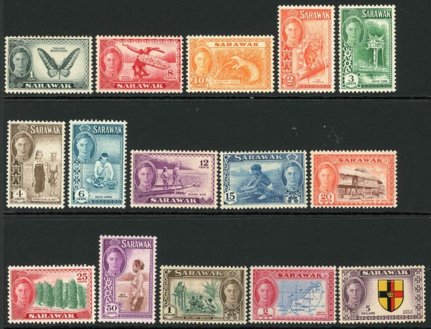 Sarawak 1950 SG.171-185 M/M