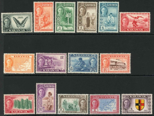 Sarawak 1950 SG.171-185 M/M