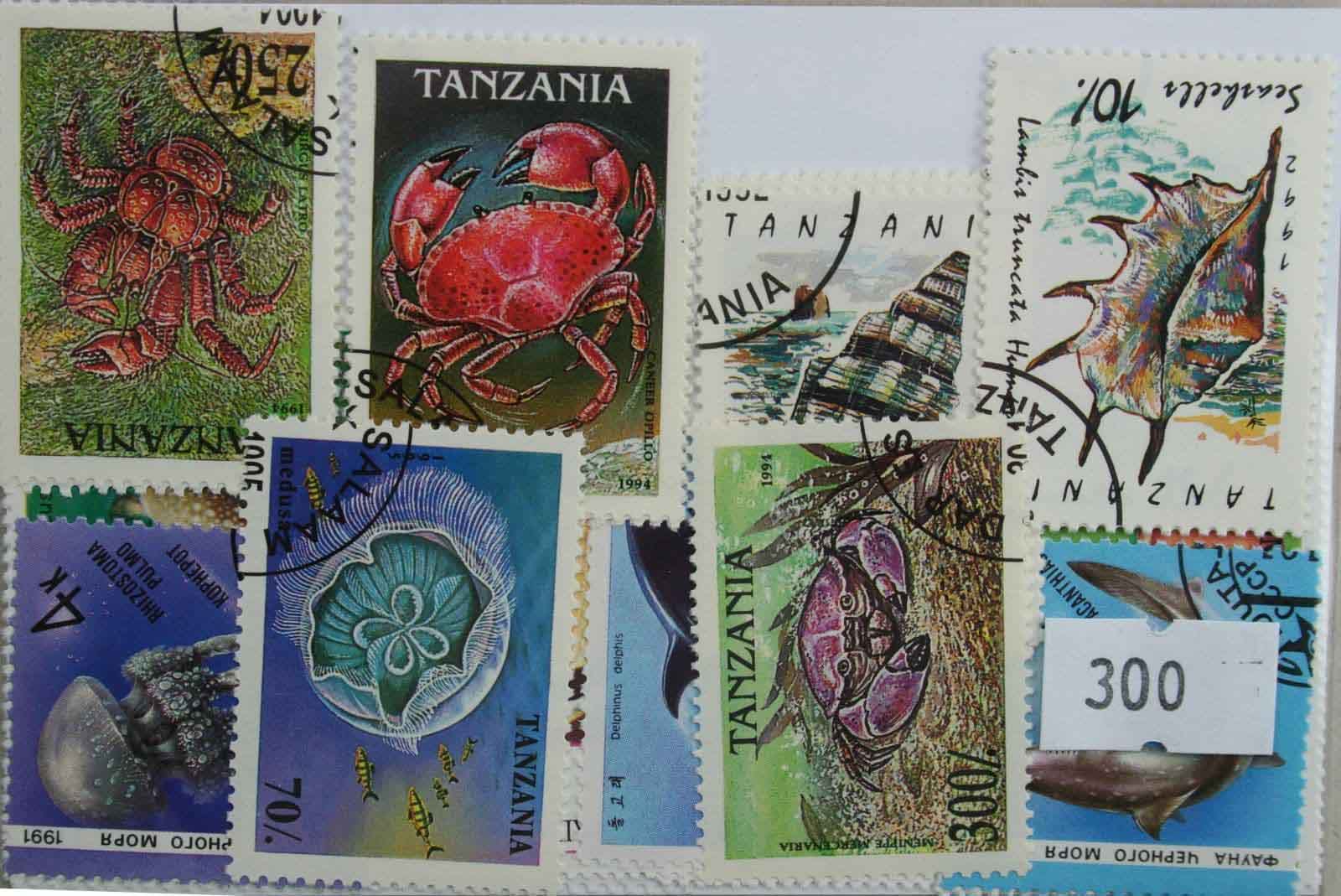 Sea Animals 25 Stamps (300)