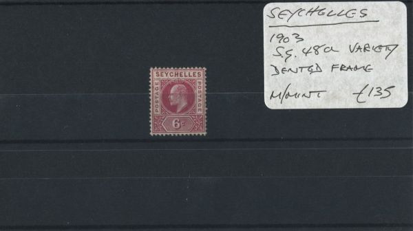 Seychelles 1903 SG.48a Var Dented Frame M/M