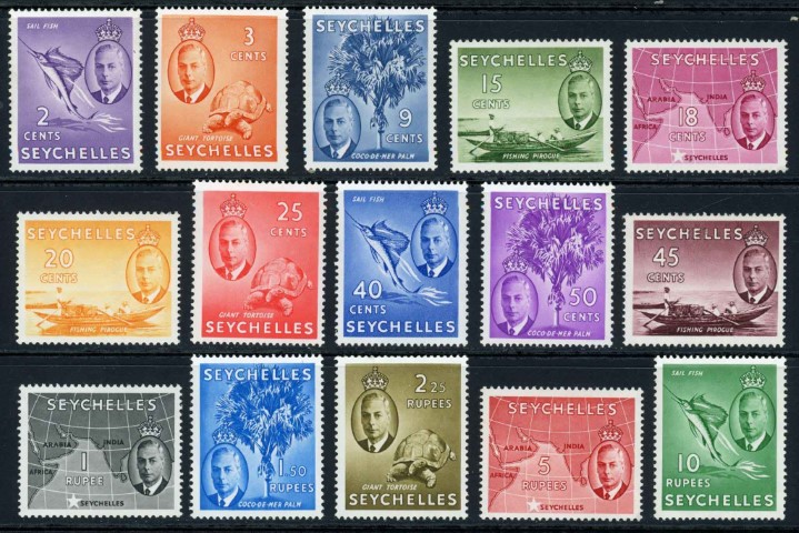 Seychelles 1952 SG.158-172 M/M