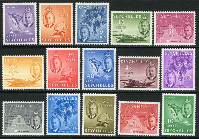 Seychelles 1952 SG.158-172 M/M