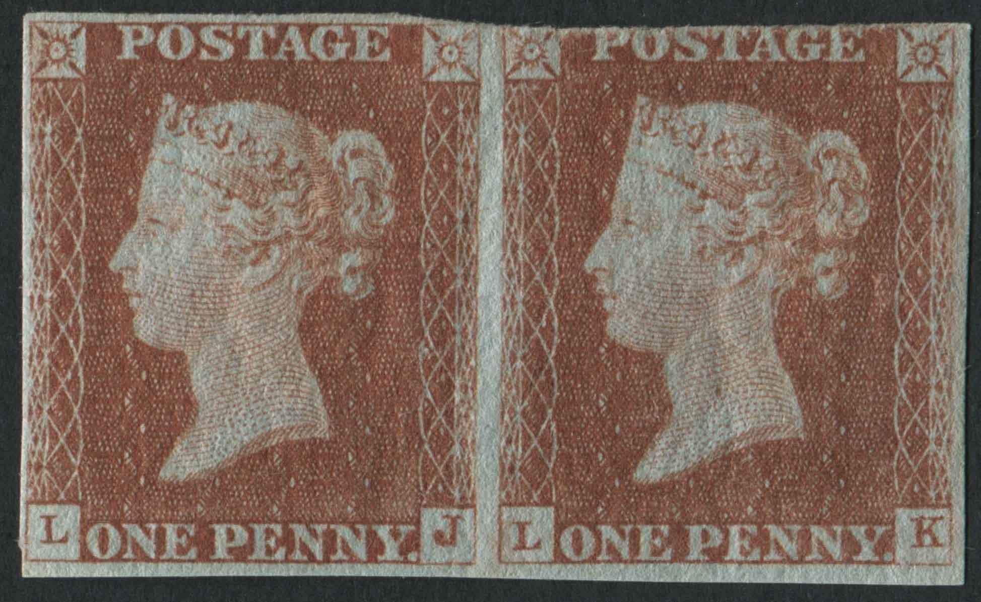 SG10 Pl41 1841 1d deep Red-Brown plate 41 LJ/LK, M/M