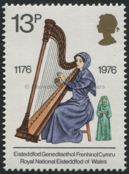 SG1013 13p Welsh Harpist 1976 Culture