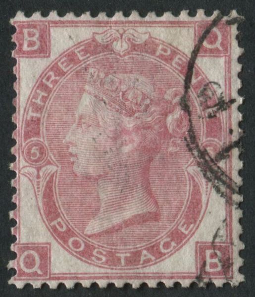 SG103 3d Rose plate 5 very discreet corner cds, leaves Queen Victoria clear of cancel