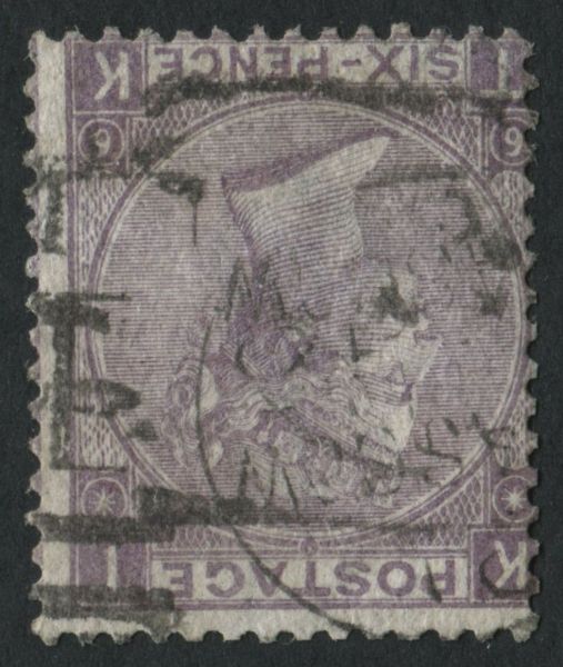 SG104 6d Lilac watermark inverted with fine light cancel