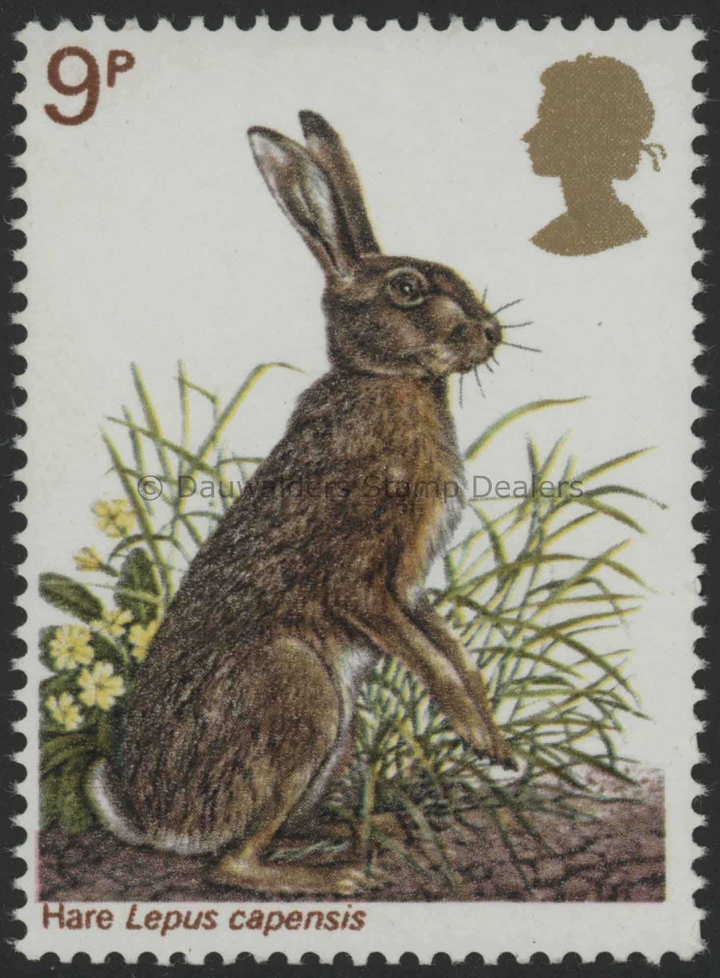 SG1040 9p Hare 1977 Wildlife