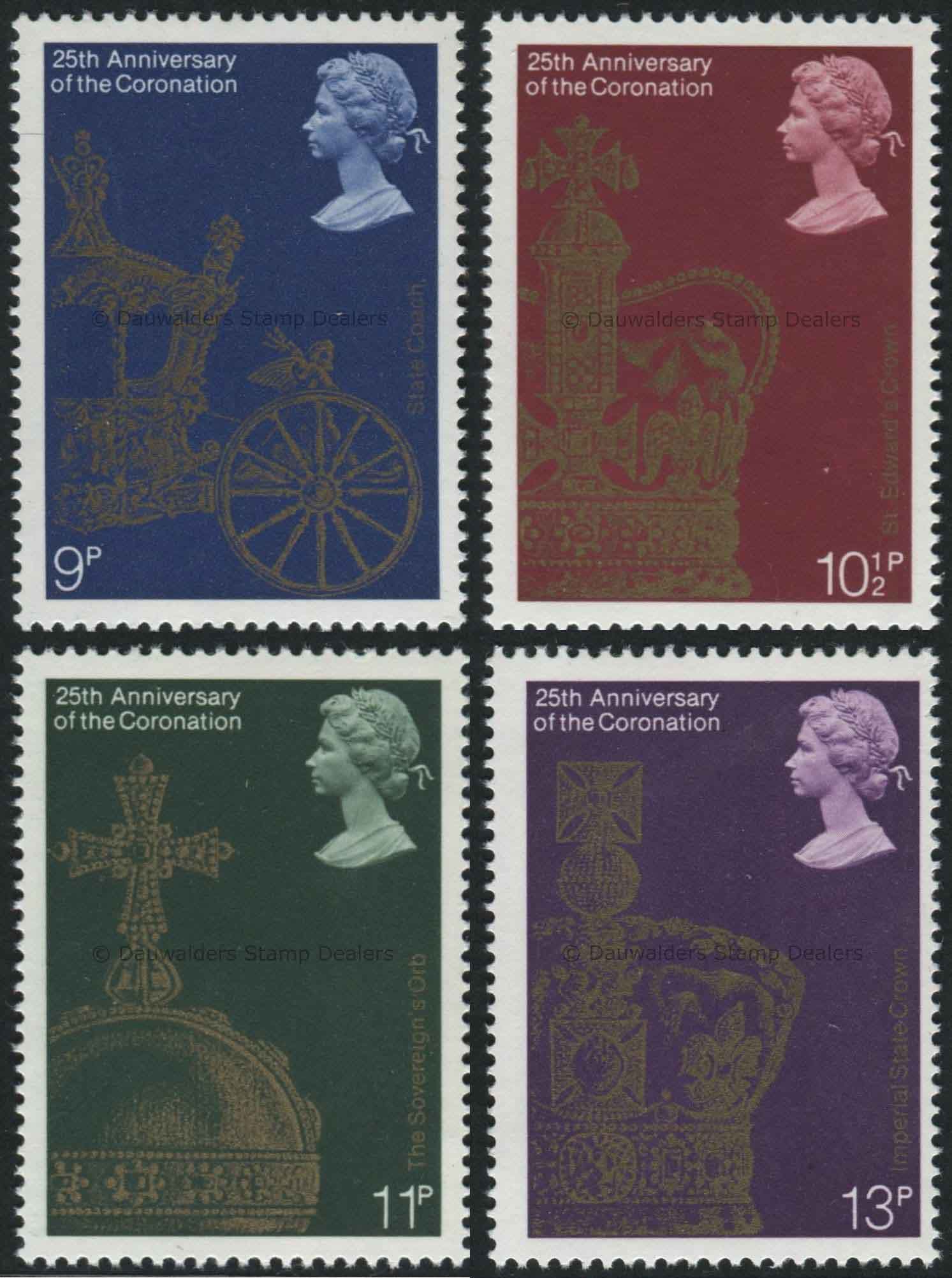 SG1059-1062 Set of 4 1978 25th Anniv. Coronation