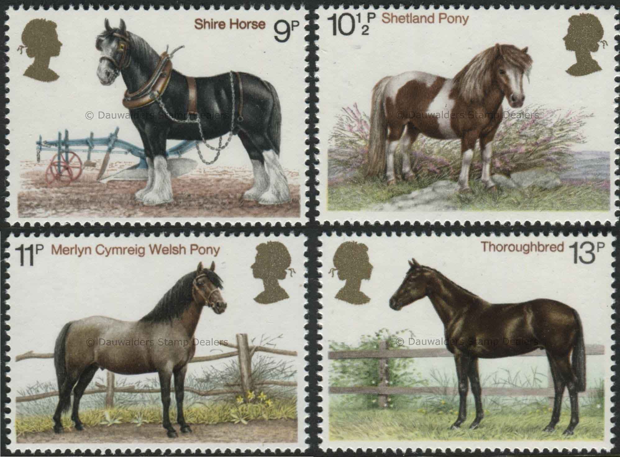 SG1063-1066 Set of 4 1978 Horses