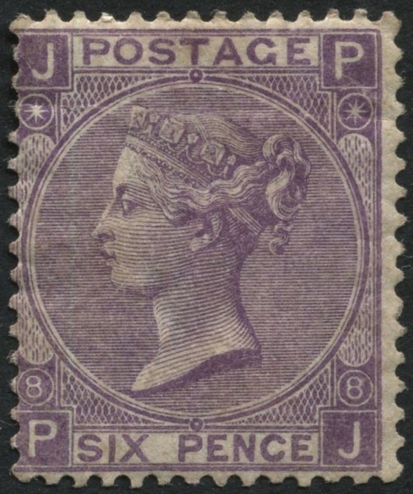 SG108 6d dull Violet Pl.8, fine mint