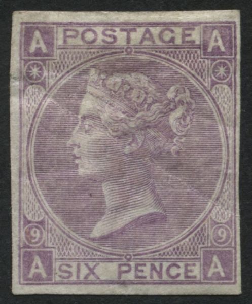 SG109 6d Mauve plate 9 AA imprimatur, gum wrinkle