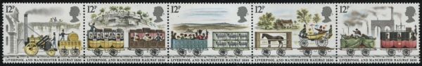 SG1113-1117 12p Strip of 5 1980 Railways