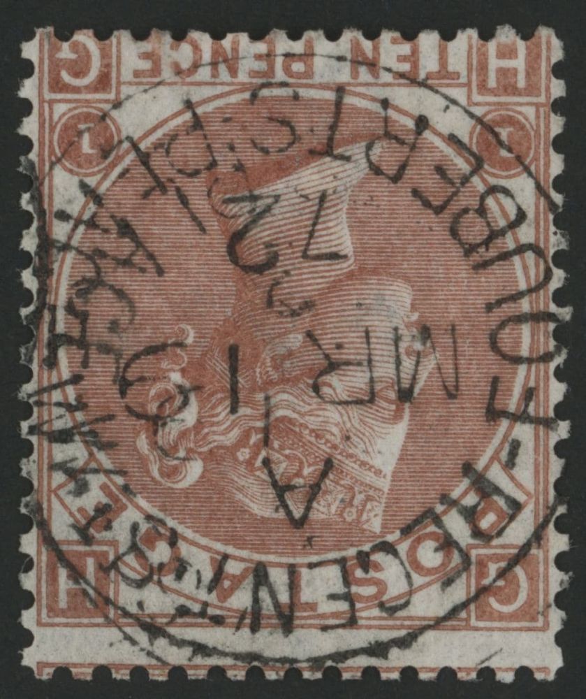 SG113wi 10d pale Red Brown Wmk Inv, superb Regents Street cds 1872