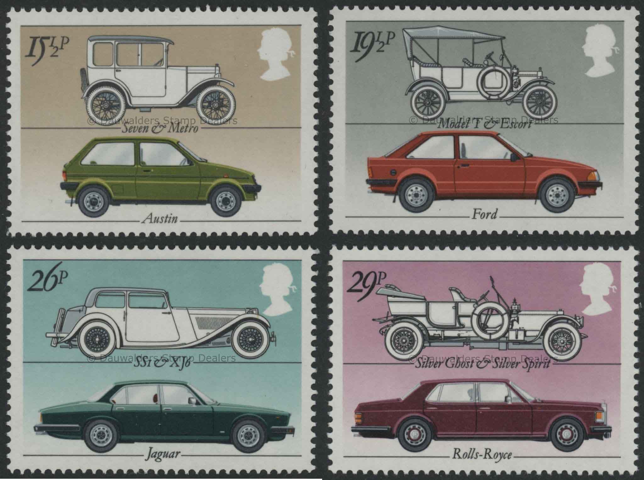 SG1198-1201 Set of 4 1982 British Cars