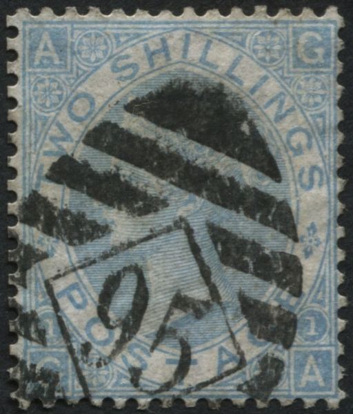 SG120B 2/- Milky Blue GA, F/U London