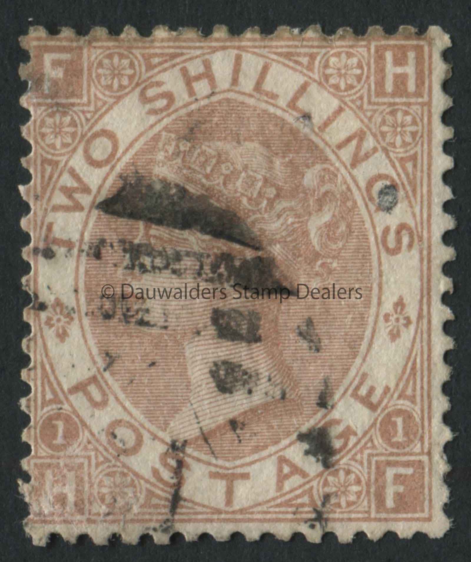 SG121 2/- Brown from 1872-73