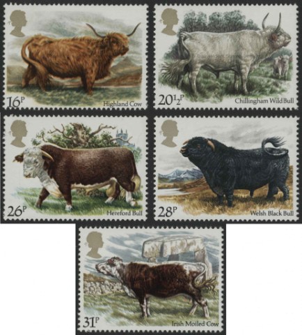 SG1240-1244 Set of 5 1984 Cattle