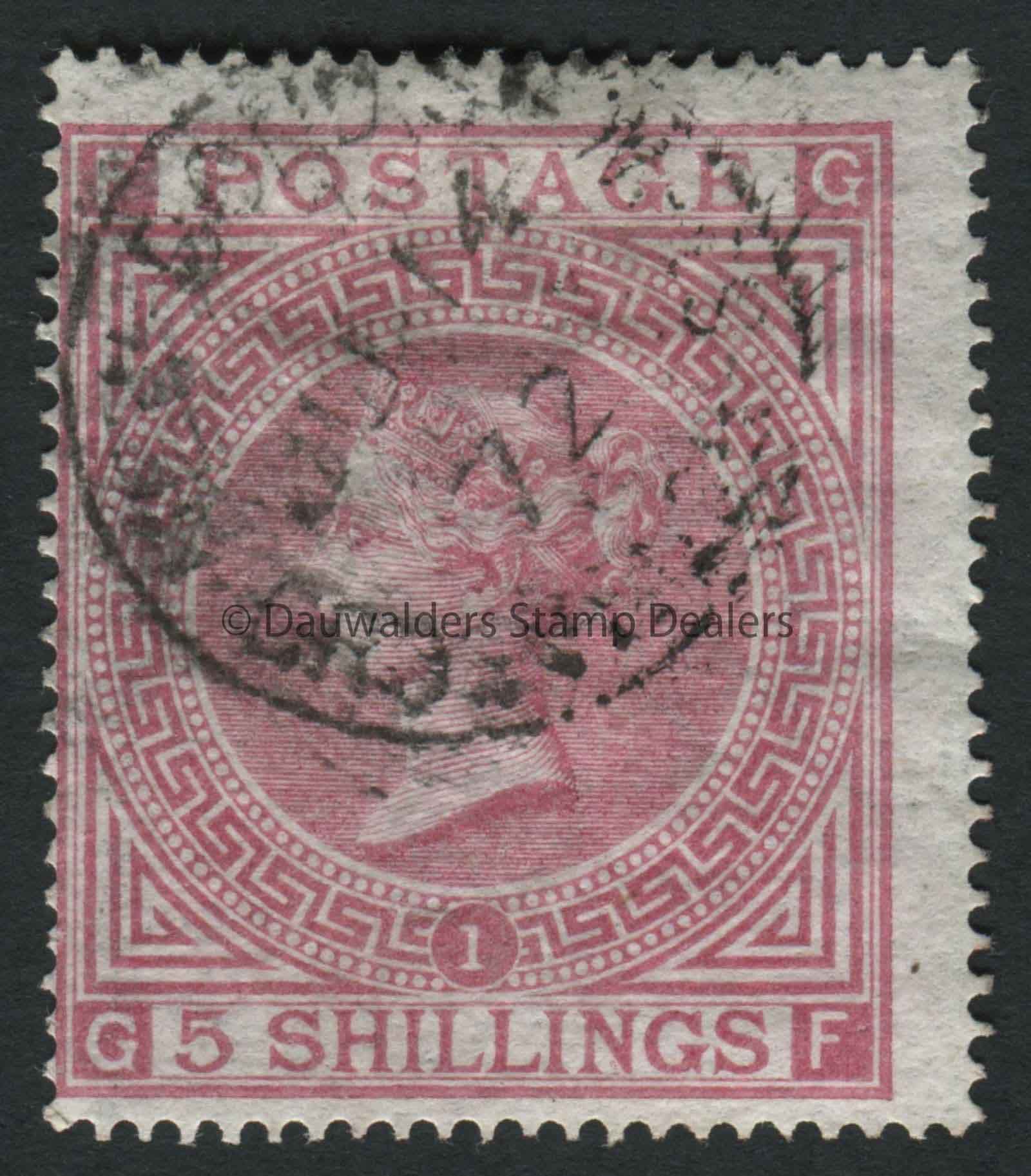 SG126 5/- Rose from Plate 1