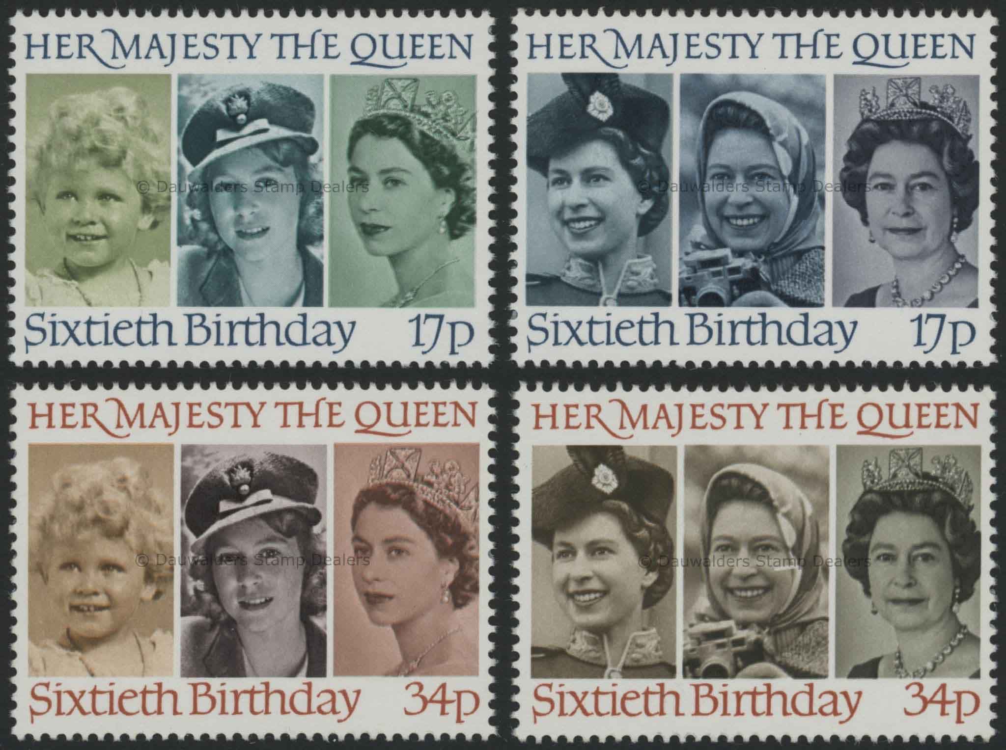 SG1316-1319 Set of 4 1986 60th Birthday