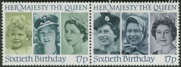 SG1316a 17p (Pair) 1986 60th Birthday