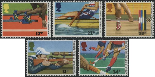 SG1328-1332 Set of 5 1986 Commonwealth Games