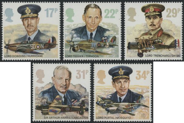 SG1336-1340 Set of 5 1986 Royal Air Force