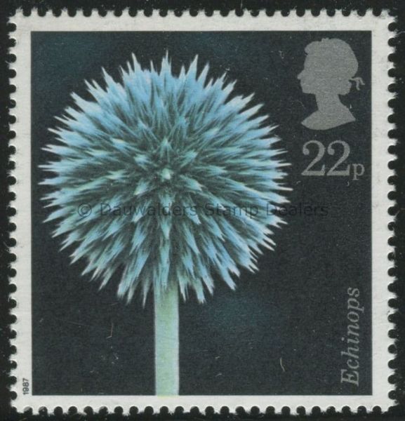 SG1348 22p Globe Thistle 1987 Flowers (Alfred Lammer)