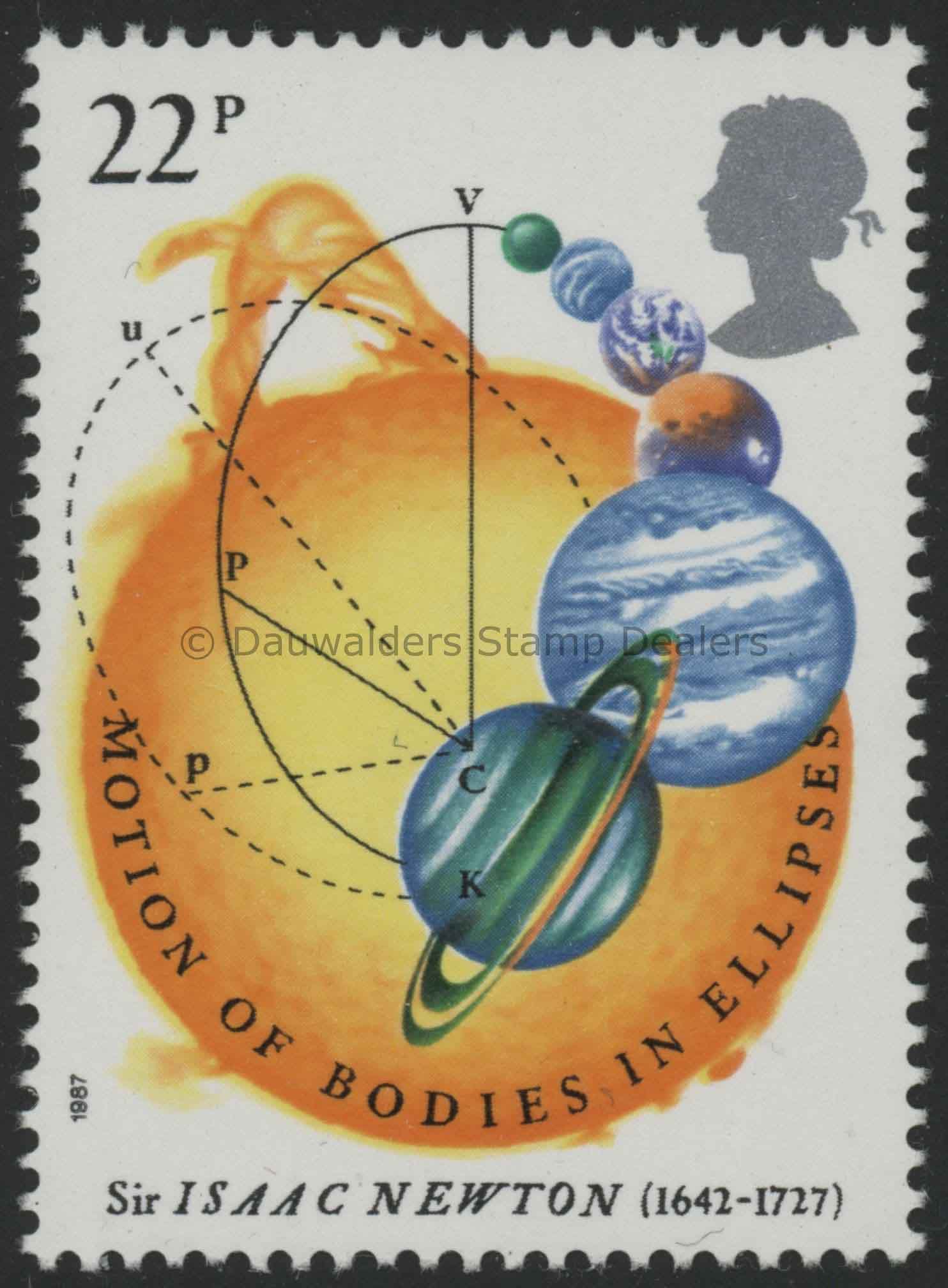 SG1352 22p Motion of Bodies 1987 Sir Isaac Newton