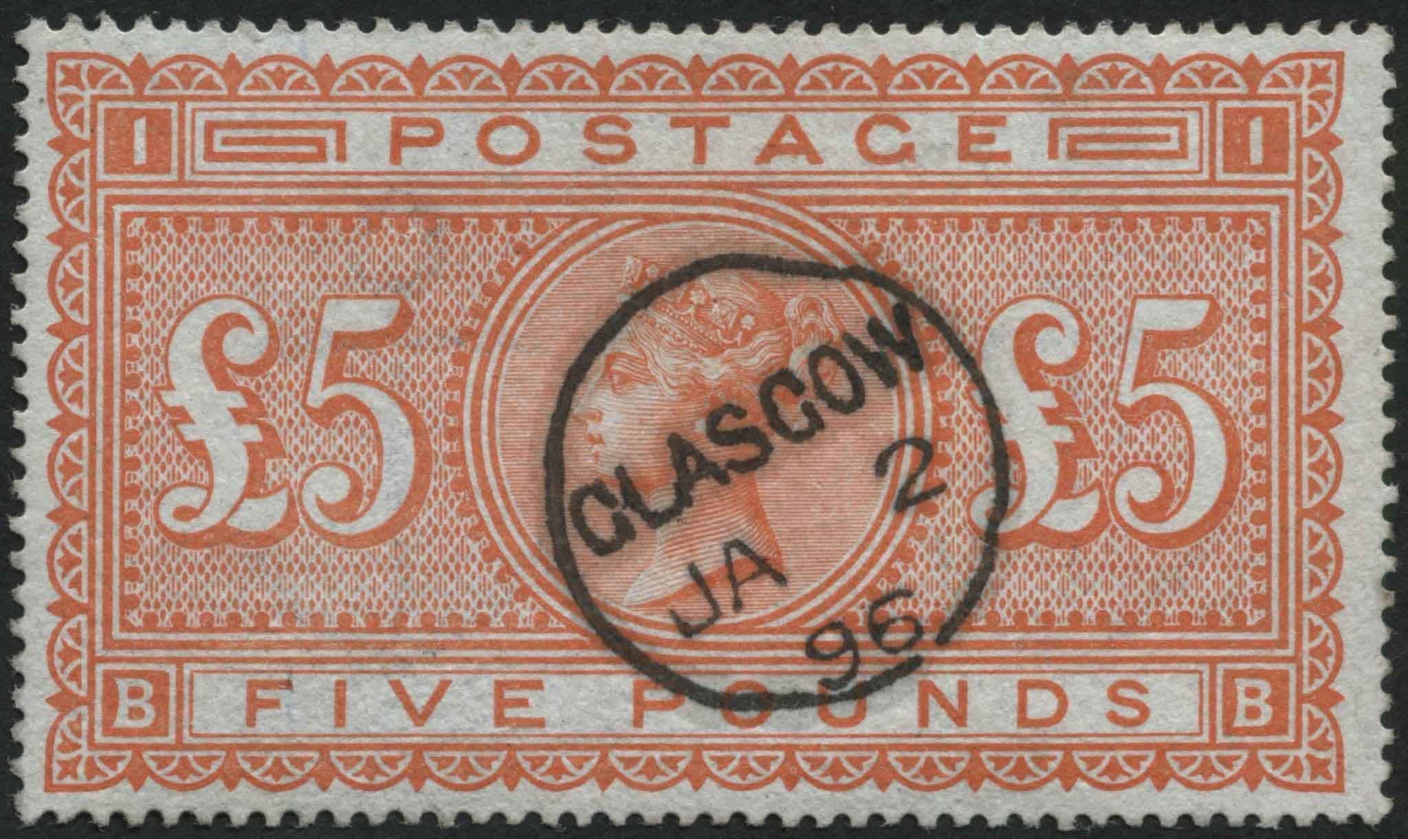 SG137 5 Orange lovely colour, perfect GLASGOW 2nd January 1896