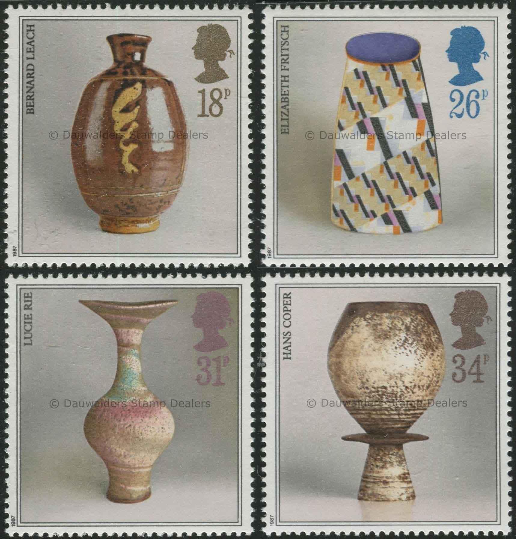 SG1371-1374 Set of 4 1987 Studio Pottery