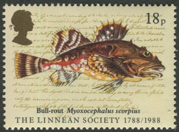 SG1380 18p Bull-rout 1988 Linnean Society