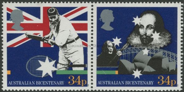 SG1398-1399 34p Pair 1988 Australia Bicentenary