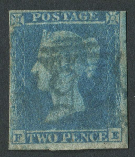 SG14 2d Blue, Pl4, FE, 4 Margins, with Blue numerical cancellation