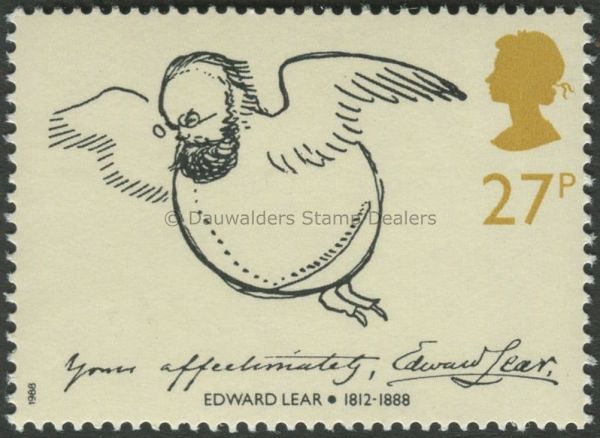 SG1406 27p Lear as a Bird 1988 Edward Lear