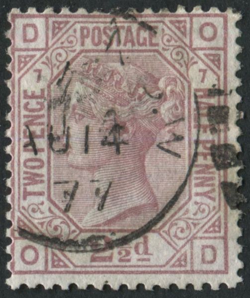 SG141 2d Rosy Mauve Pl.7, superb ring cancel 1877