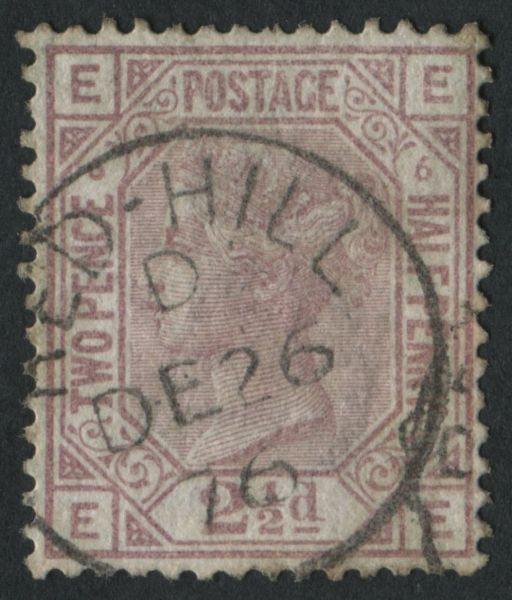 SG141 2d rosy Mauve plate 6 with single RED HILL cds Boxing Day 1876