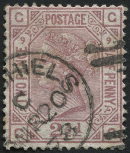 SG141 2d Rosy Mauve with 1878 Galashiels cds