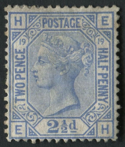 SG142 1873-80 2d Blue pl19 EH, unused without gum