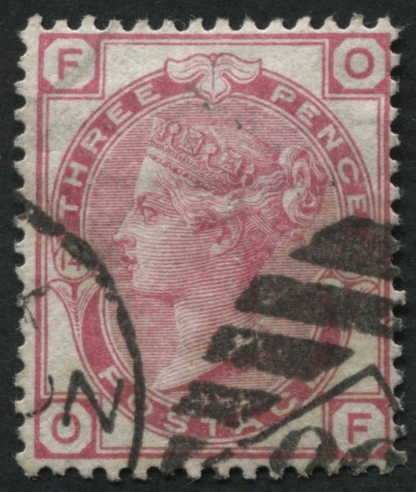 SG143 3d deep Rose plate 14, Queens portrait is clear of cancel