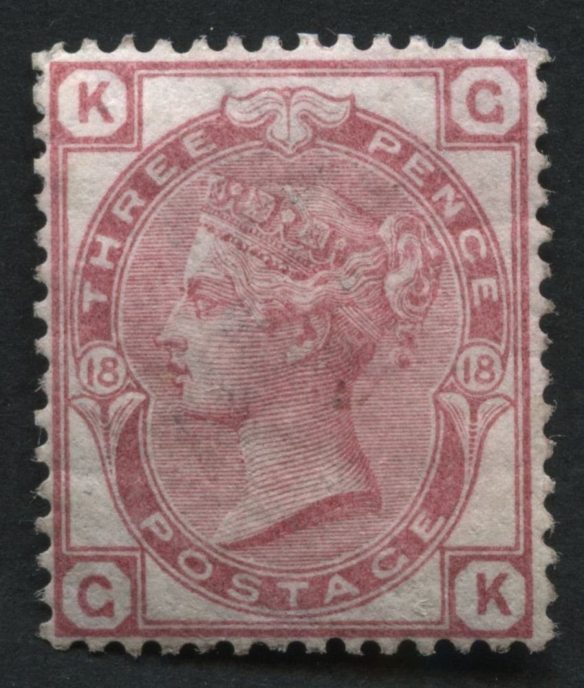 SG143 3d Rose Red GK Pl.18, fine mint large part original gum