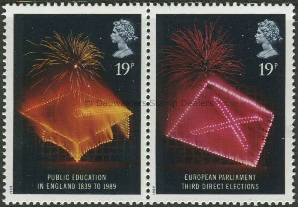 SG1432a 19p Pair 1989 Anniversaries