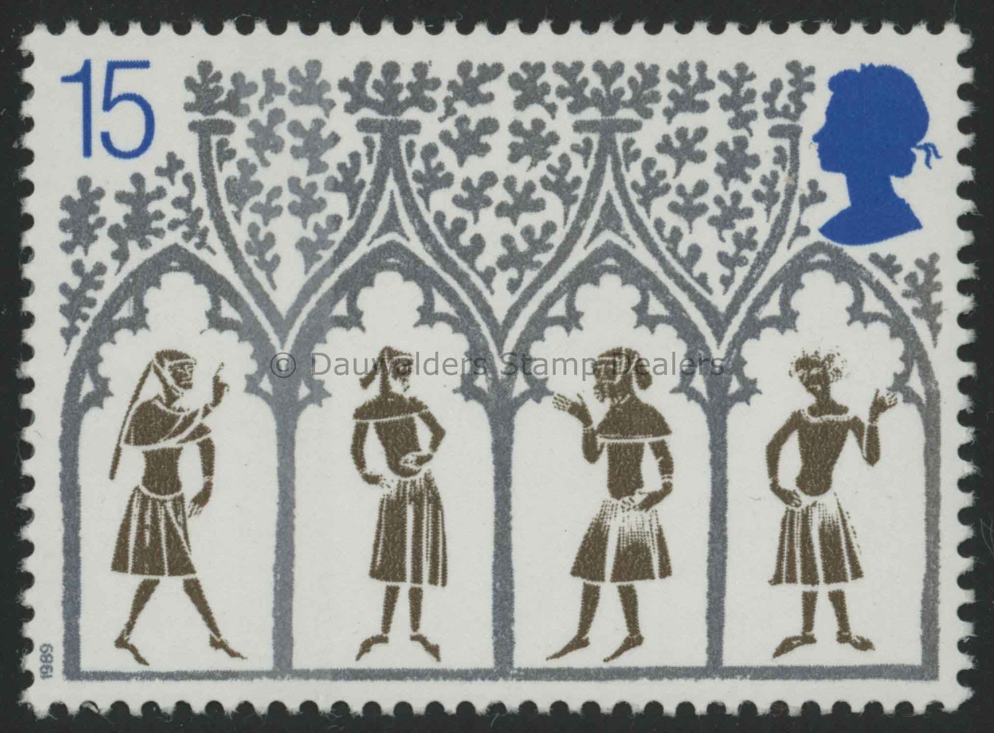 SG1462 15p 14th C. Peasants 1989 Christmas (Ely Cathedral)