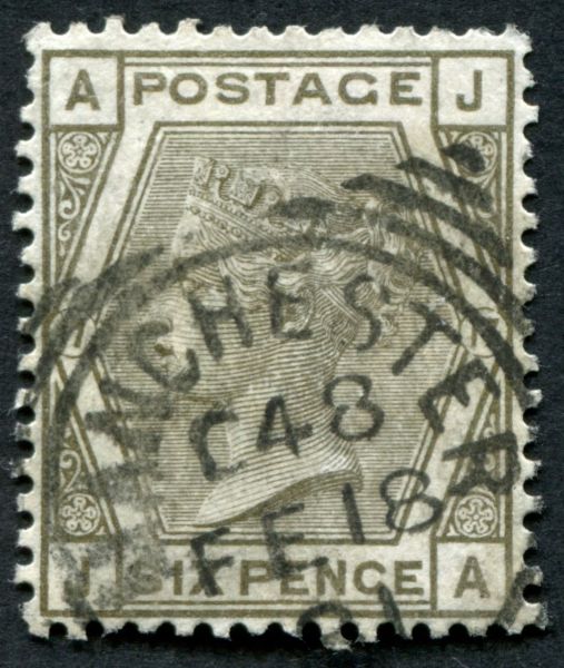 SG147 6d Grey plate 17, F/U Manchester cancel