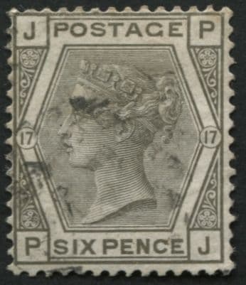 SG147 6d Grey plate 17, fine light cancel