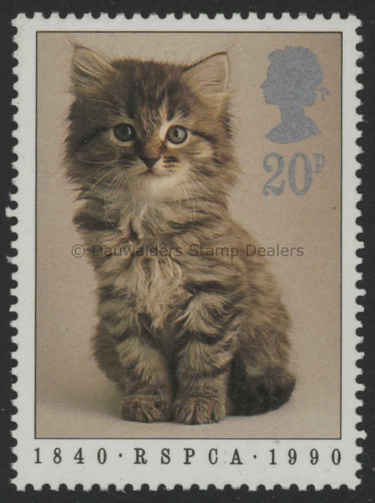 SG1479 20p Kitten 1990 RSPCA, 150th Anniv