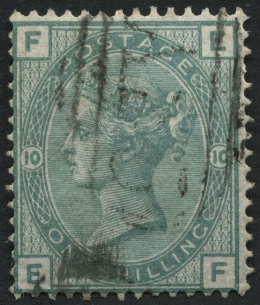 SG148 One Shilling deep Green, F/U in Malta A25 Pl.10