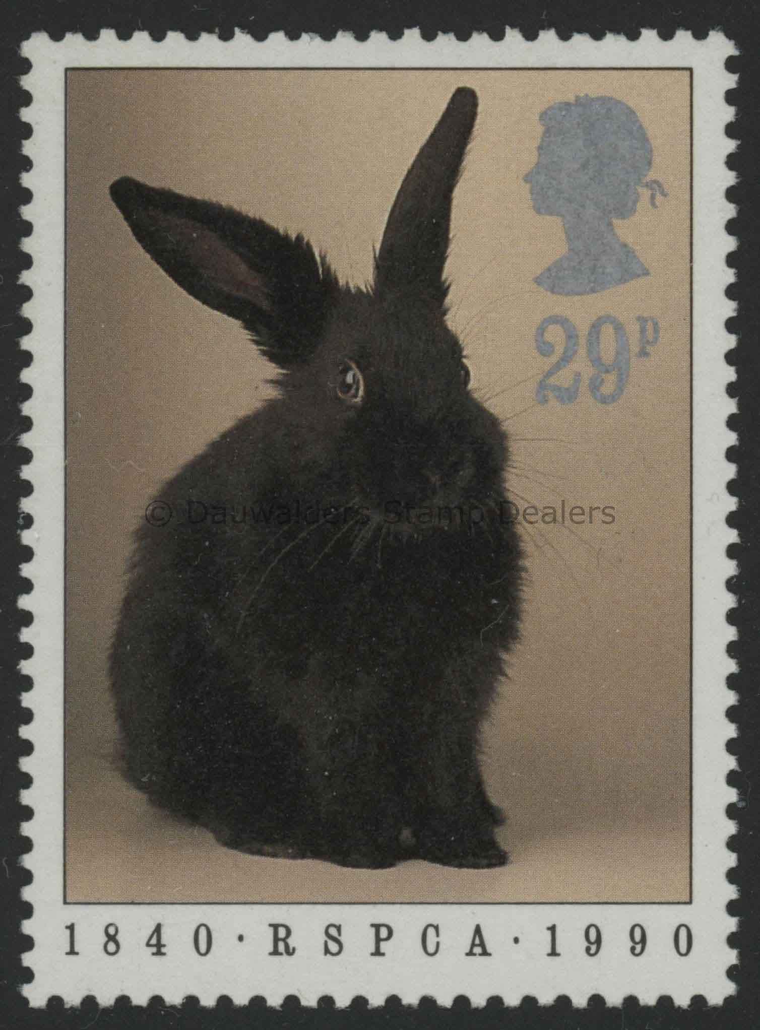 SG1480 29p Rabbit 1990 RSPCA, 150th Anniv