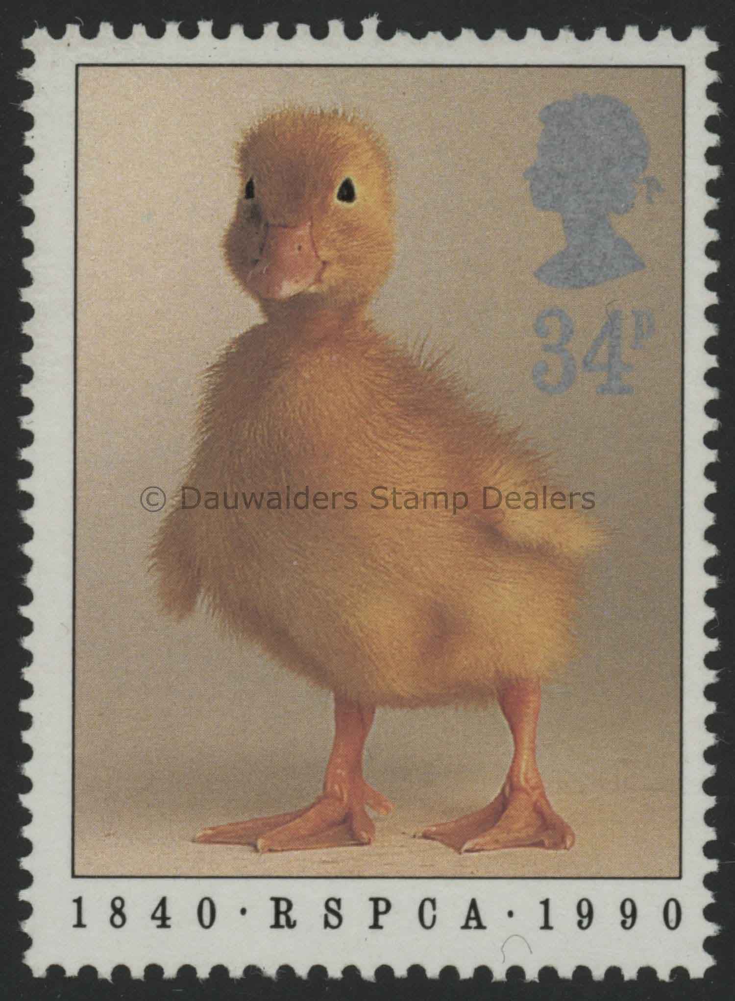 SG1481 34p Duckling 1990 RSPCA, 150th Anniv